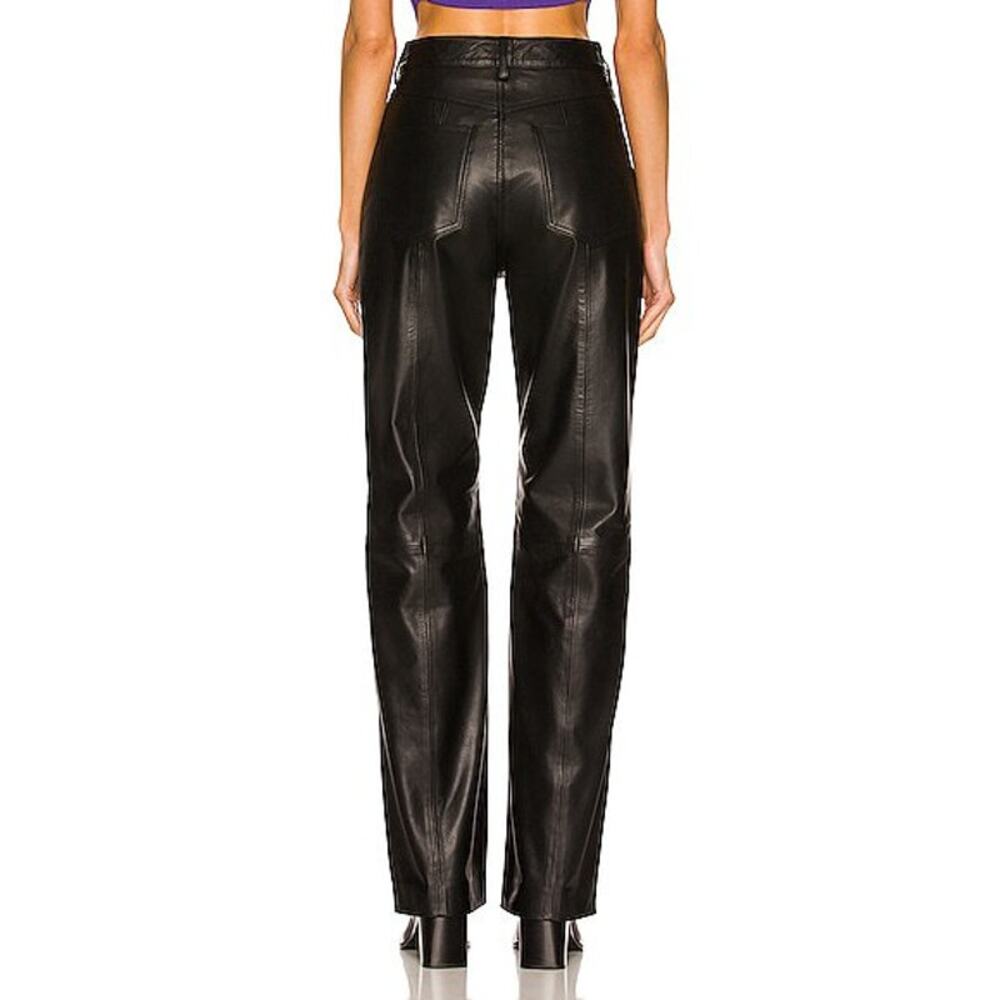 Remain Straight Leg Genuine Leather Lynn Pants Black Size 0/32 NWT - Picture 3 of 11